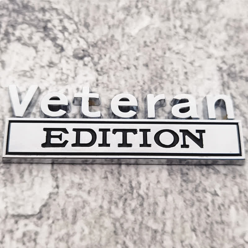 Badge autocollant en métal pour voiture édition vétéran