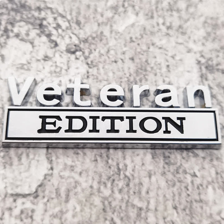 Badge autocollant en métal pour voiture édition vétéran