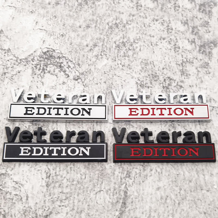 Badge autocollant en métal pour voiture édition vétéran