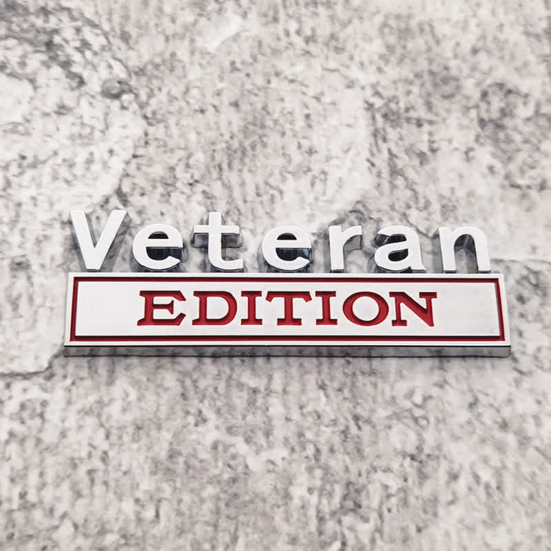 Badge autocollant en métal pour voiture édition vétéran