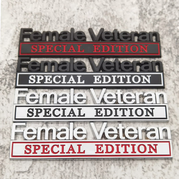Badge autocollant en métal pour voiture, édition spéciale, vétéran féminin