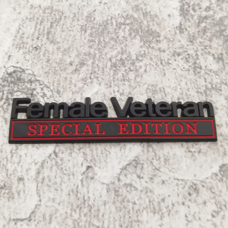 Badge autocollant en métal pour voiture, édition spéciale, vétéran féminin