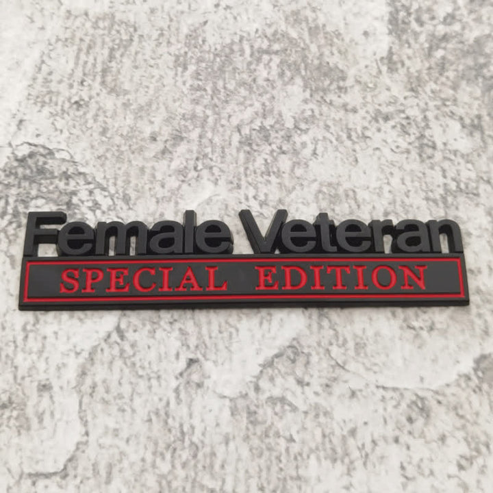Badge autocollant en métal pour voiture, édition spéciale, vétéran féminin