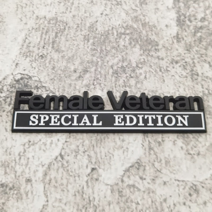 Badge autocollant en métal pour voiture, édition spéciale, vétéran féminin