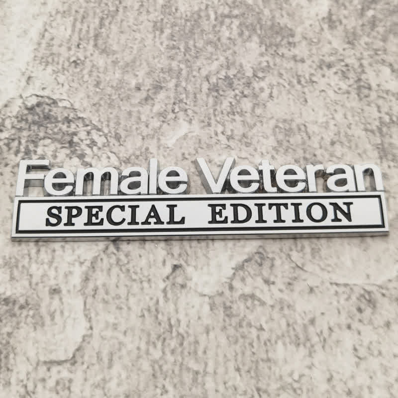 Badge autocollant en métal pour voiture, édition spéciale, vétéran féminin