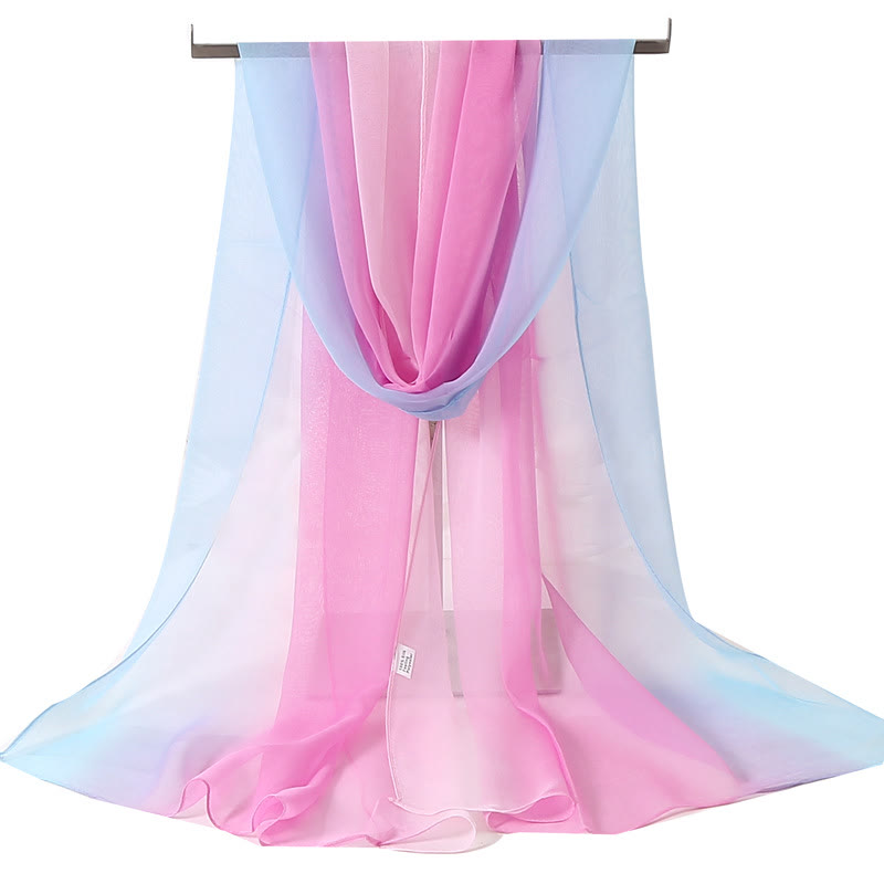 Écharpe fine d'été douce et unie pour femme avec protection solaire - #2 Bleu Poudre - image 3