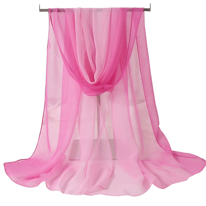Écharpe fine d'été douce et unie pour femme avec protection solaire - #7 Rose vif - image 8