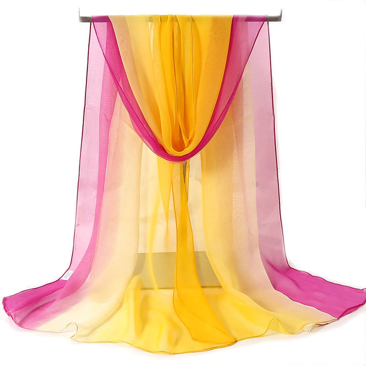 Écharpe fine d'été douce et unie pour femme avec protection solaire - #4 Jaune - image 5