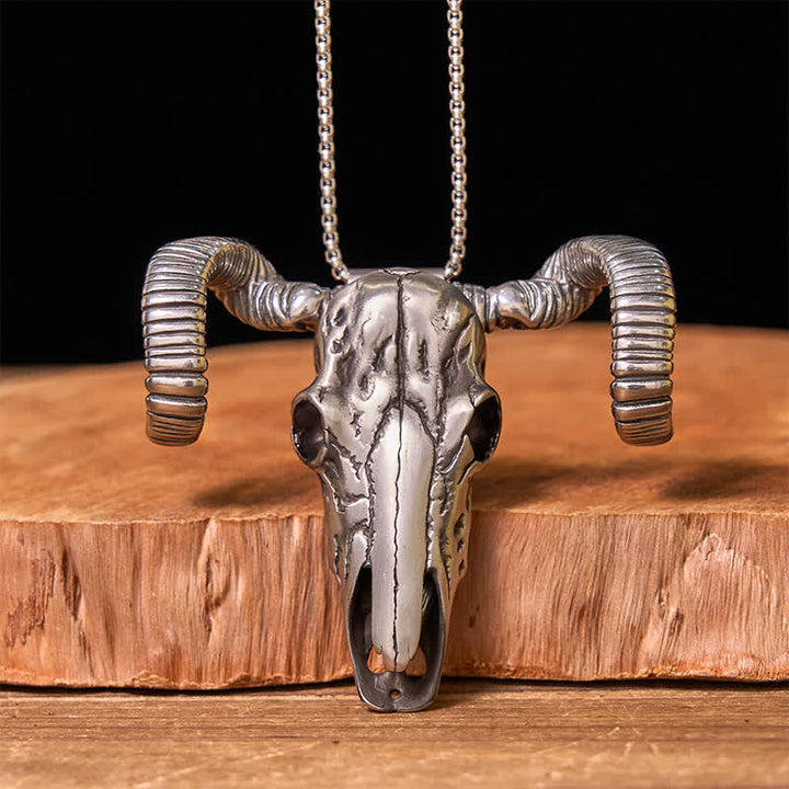 Boucle de ceinture multifonction avec pendentif en forme de crâne de mouton argenté