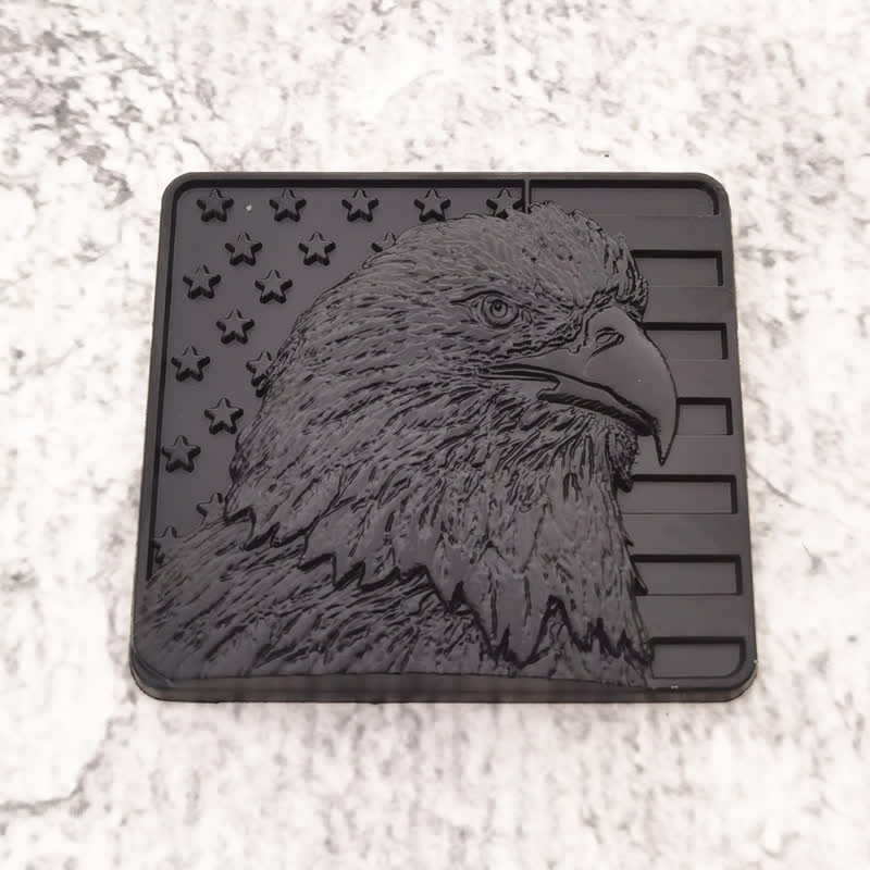 Badge autocollant en métal pour voiture avec drapeau américain et aigle à tête blanche