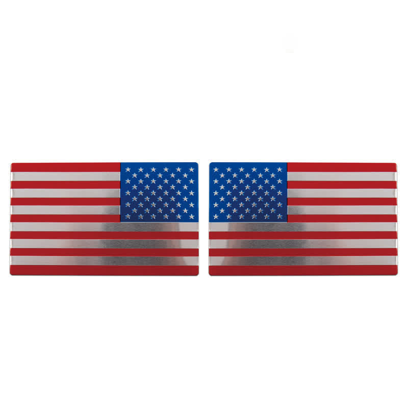 Lot de 2 autocollants en métal avec drapeau américain pour voiture