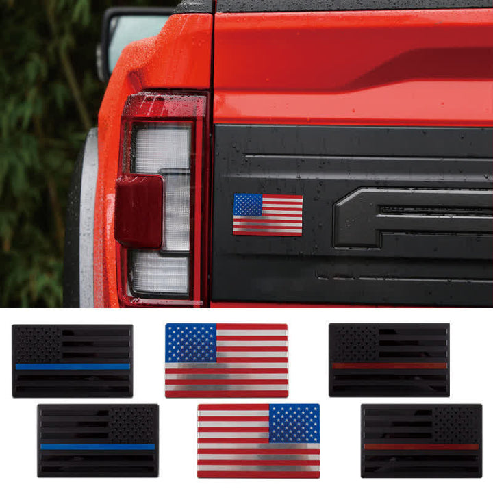 Lot de 2 autocollants en métal avec drapeau américain pour voiture