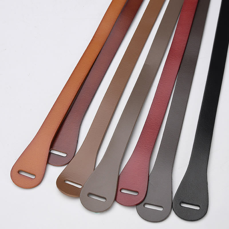 Ceinture classique en cuir avec nœud de couleur unie