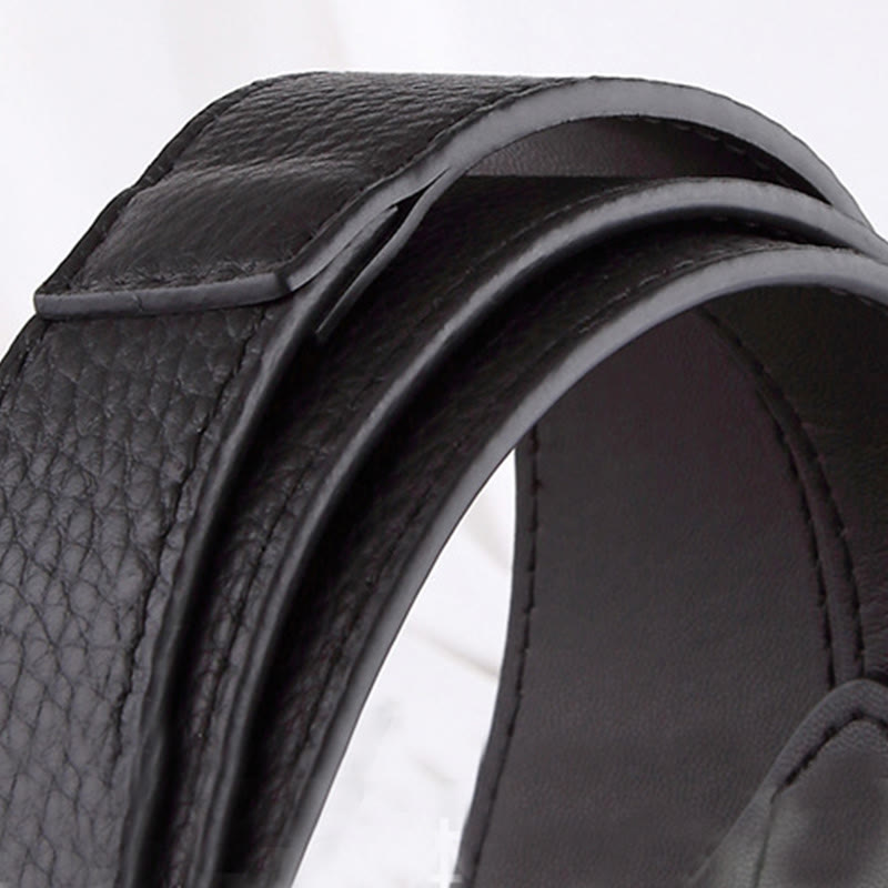 Ceinture en cuir pour femme avec nœud de couleur unie