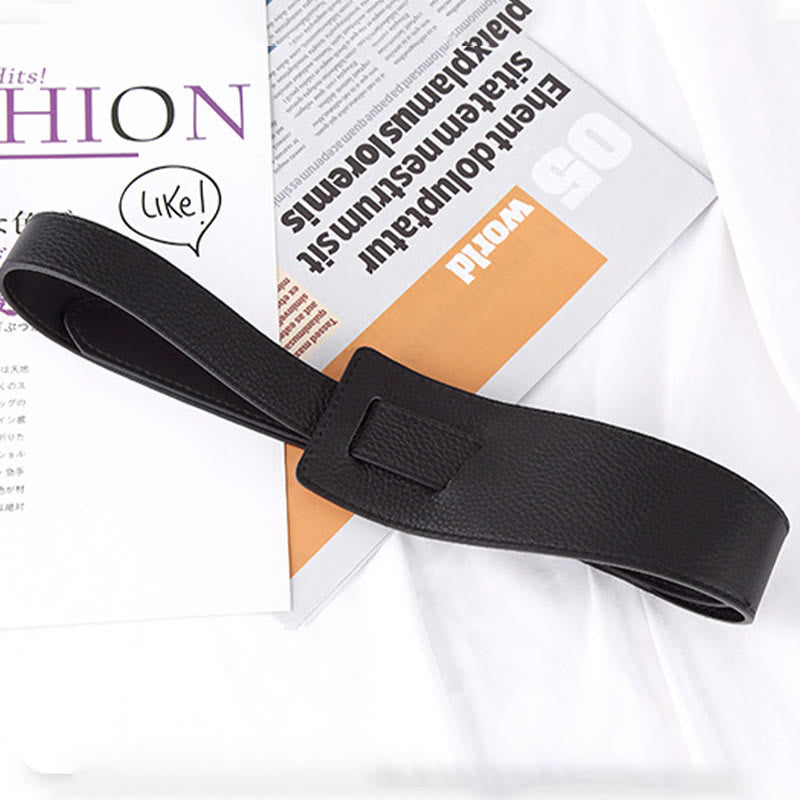 Ceinture en cuir pour femme avec nœud de couleur unie