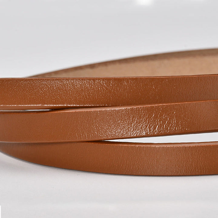 Ceinture fine en cuir véritable pour femme