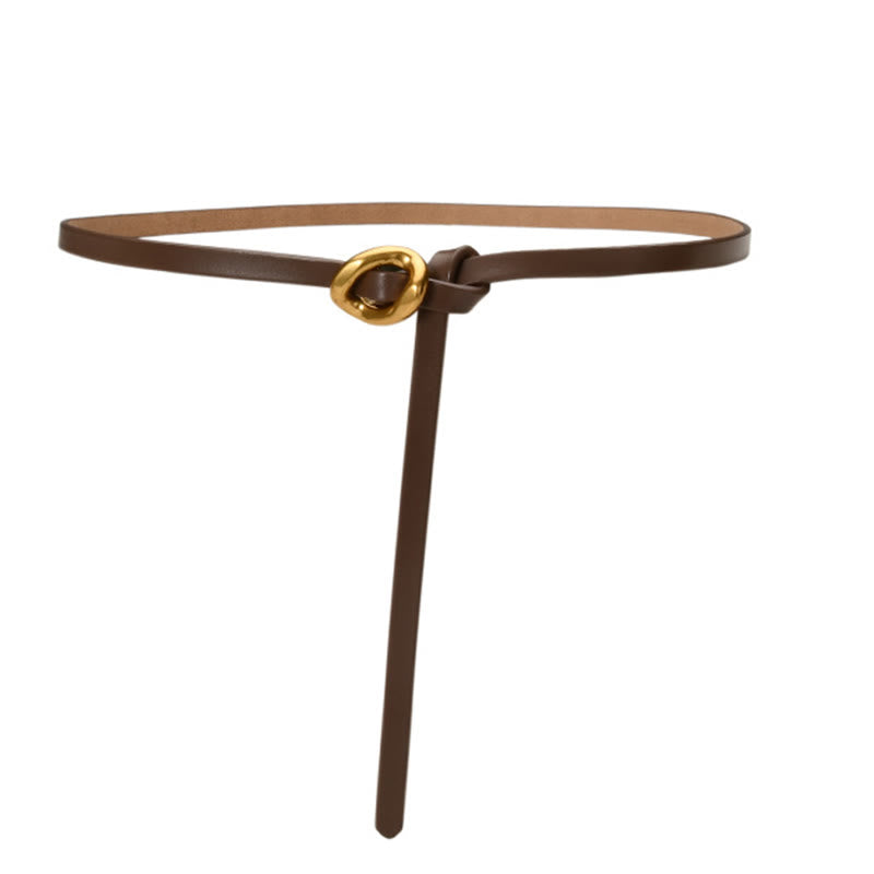 Ceinture fine en cuir véritable pour femme