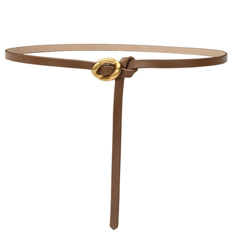 Ceinture fine en cuir véritable pour femme