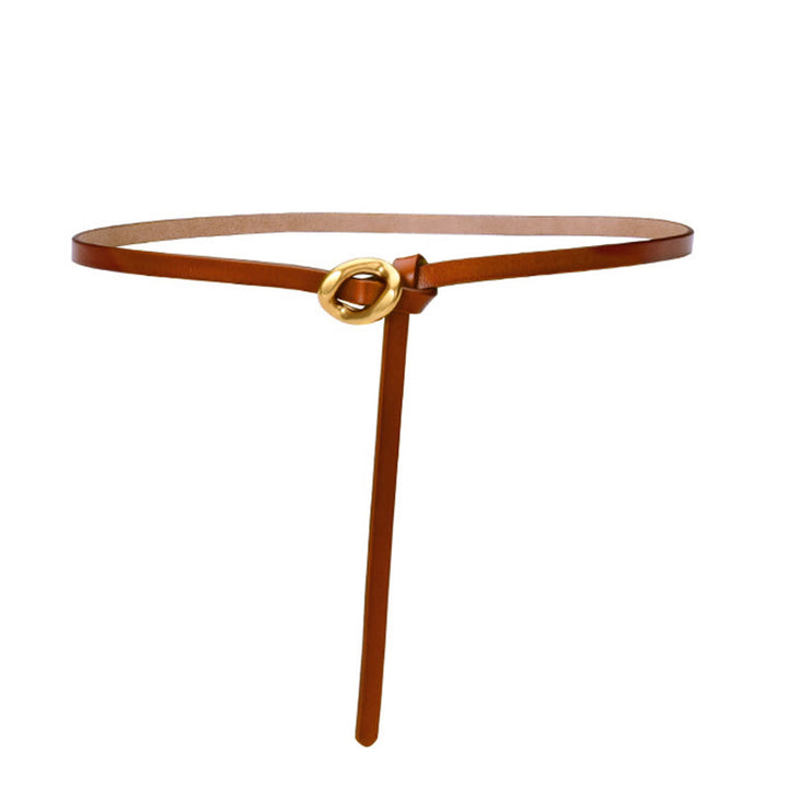 Ceinture fine en cuir véritable pour femme
