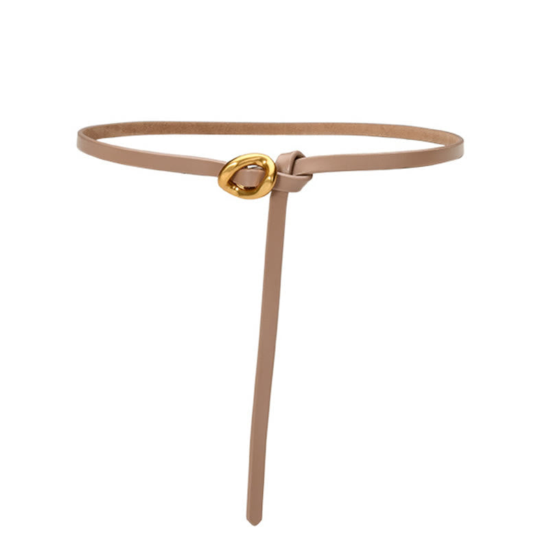 Ceinture fine en cuir véritable pour femme