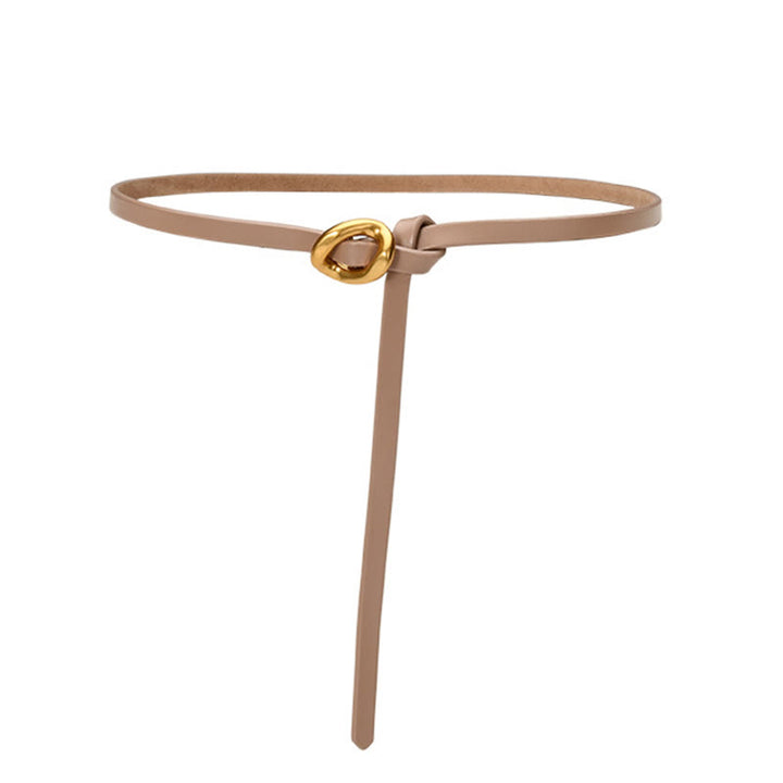 Ceinture fine en cuir véritable pour femme