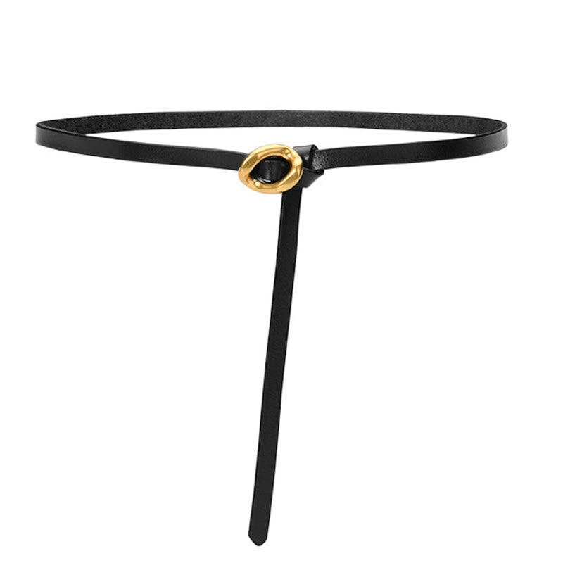 Ceinture fine en cuir véritable pour femme