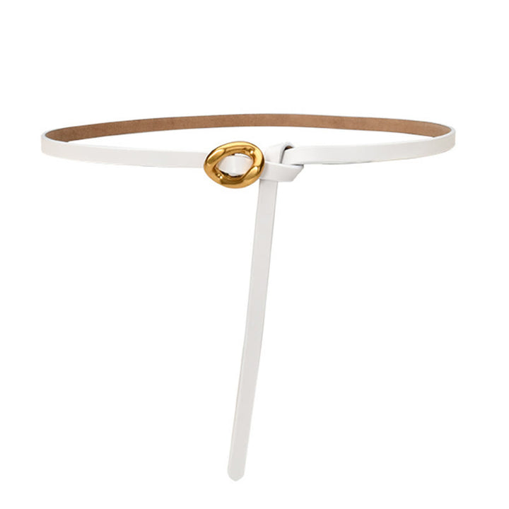 Ceinture fine en cuir véritable pour femme
