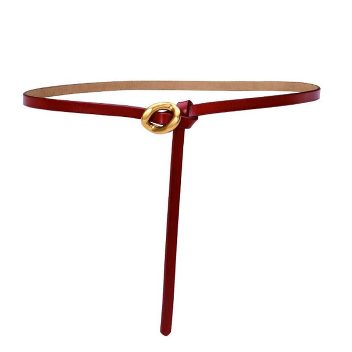 Ceinture fine en cuir véritable pour femme