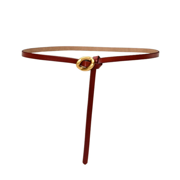 Ceinture fine en cuir véritable pour femme