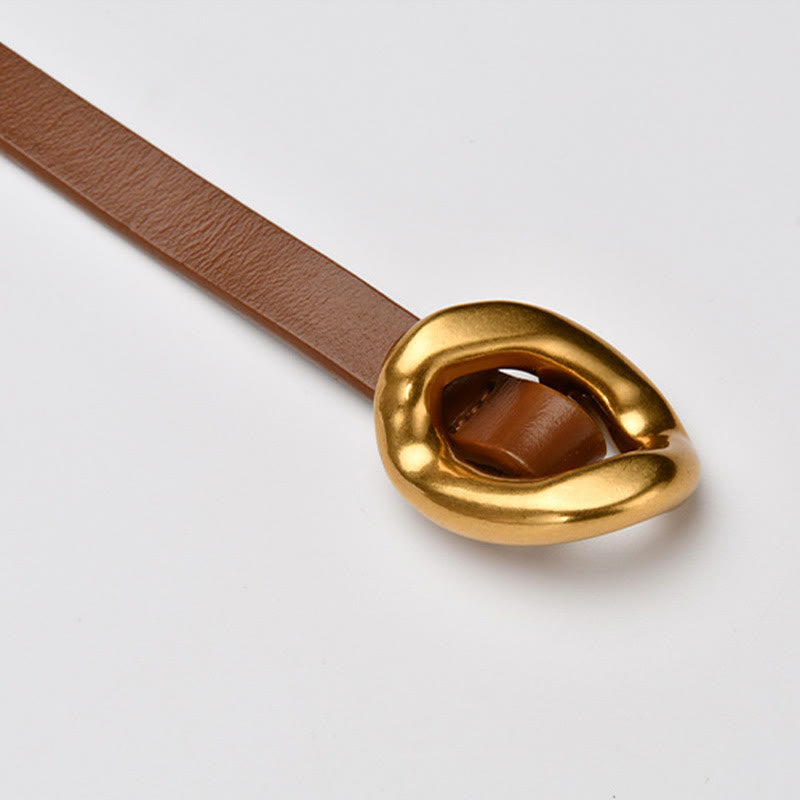 Ceinture fine en cuir véritable pour femme