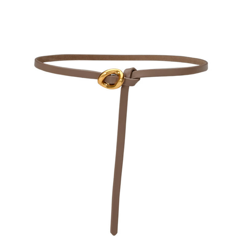 Ceinture fine en cuir véritable pour femme