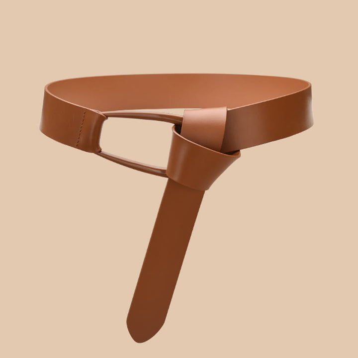 Ceinture large et simple pour femme Ceinture nouée en cuir