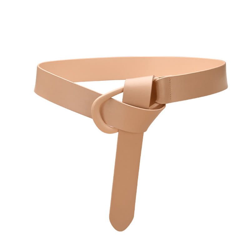 Ceinture large et simple pour femme Ceinture nouée en cuir