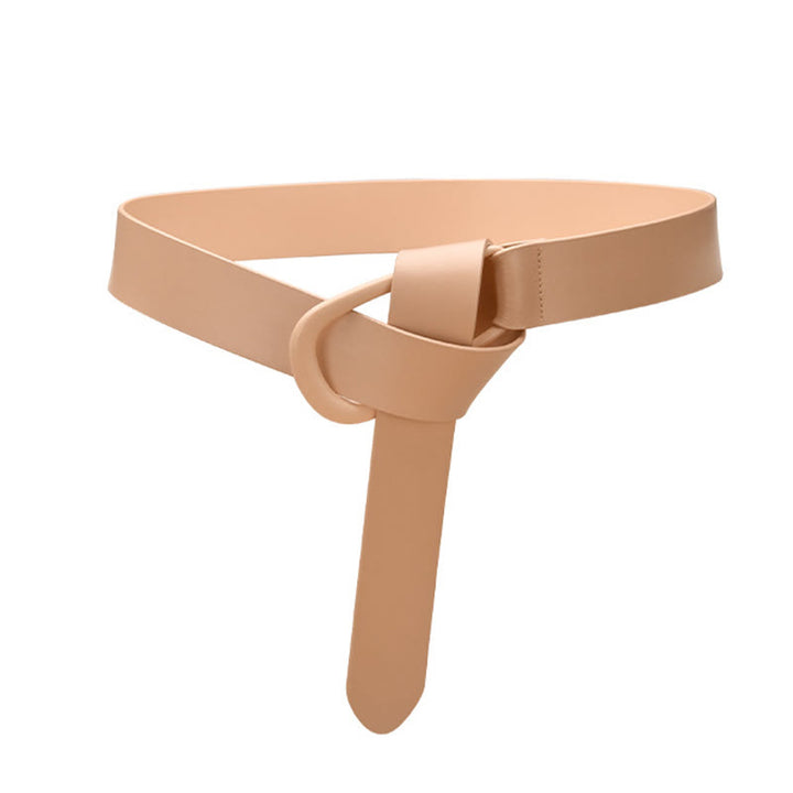 Ceinture large et simple pour femme Ceinture nouée en cuir
