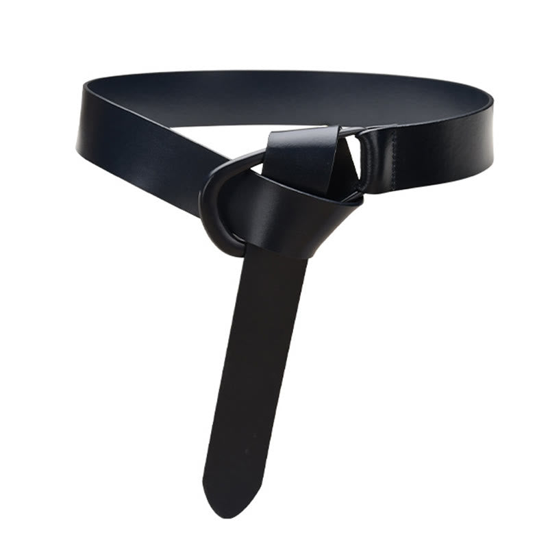 Ceinture large et simple pour femme Ceinture nouée en cuir