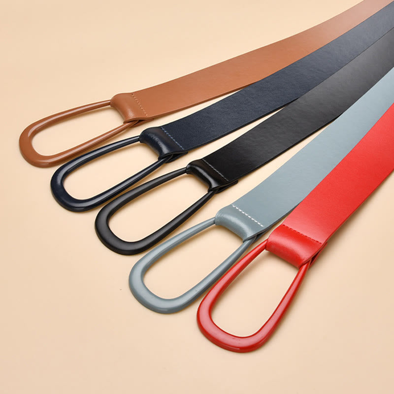 Ceinture large et simple pour femme Ceinture nouée en cuir