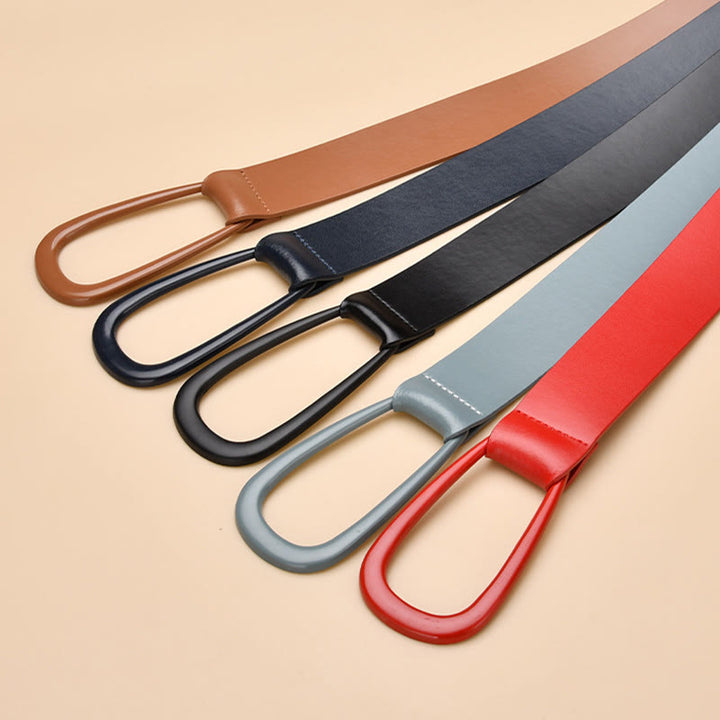 Ceinture large et simple pour femme Ceinture nouée en cuir