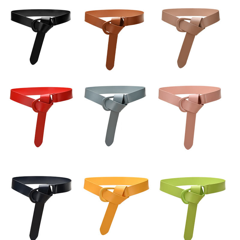 Ceinture large et simple pour femme Ceinture nouée en cuir