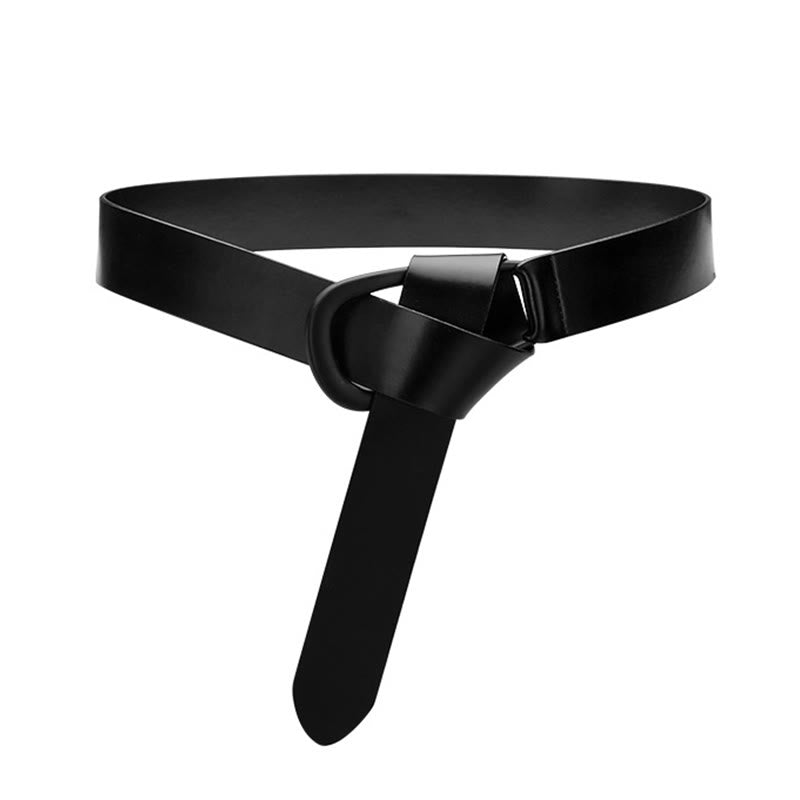 Ceinture large et simple pour femme Ceinture nouée en cuir
