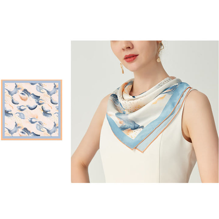 Foulard fin en soie Misty Cloud Spring pour femme