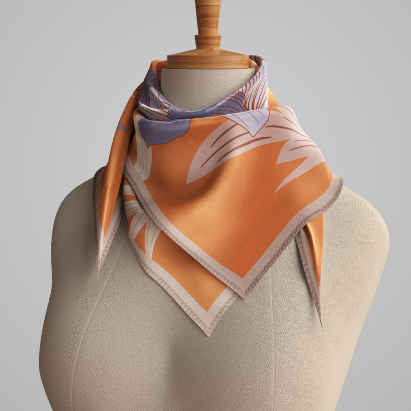 Foulard fin en soie à imprimé floral Protea pour femme
