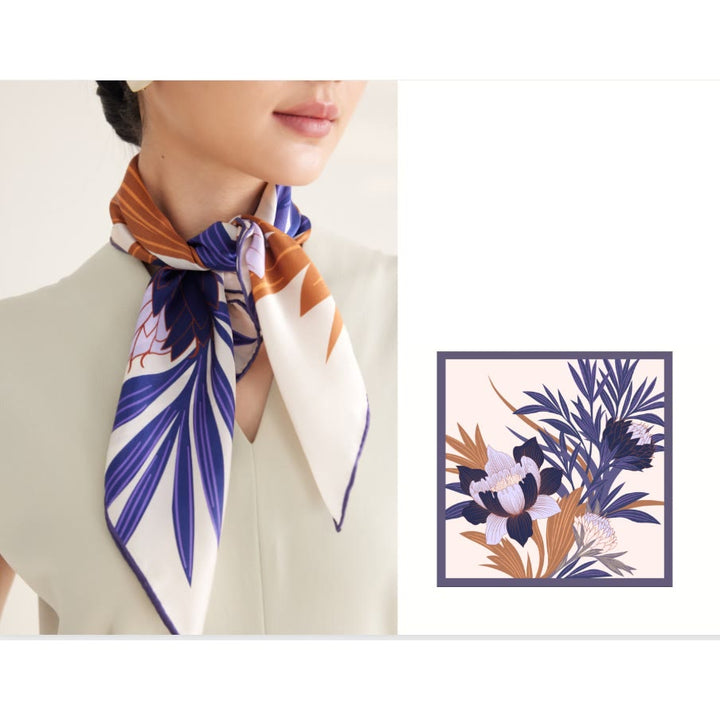 Foulard fin en soie à imprimé floral Protea pour femme