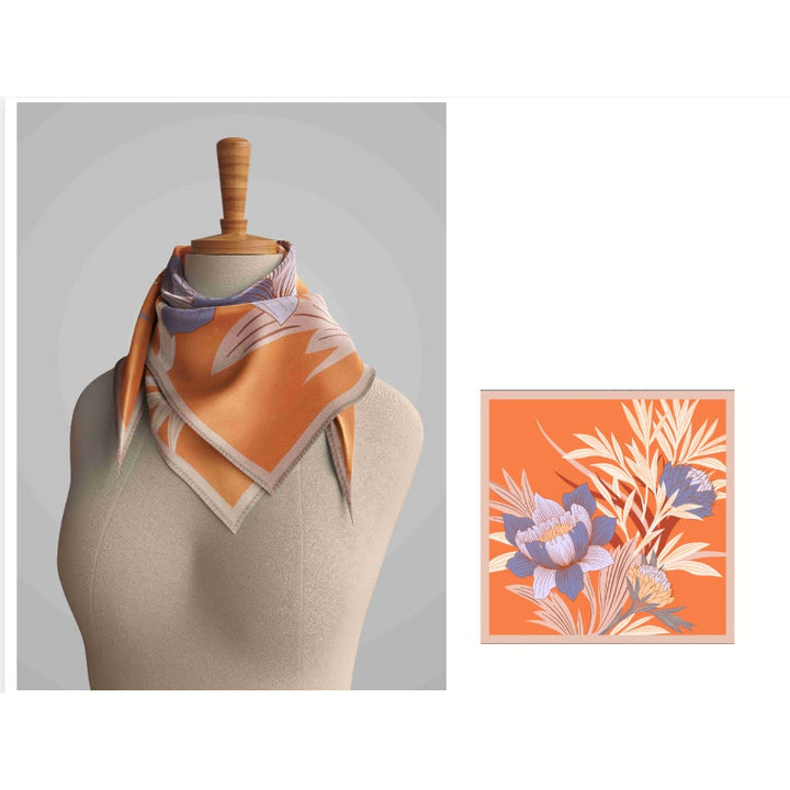 Foulard fin en soie à imprimé floral Protea pour femme