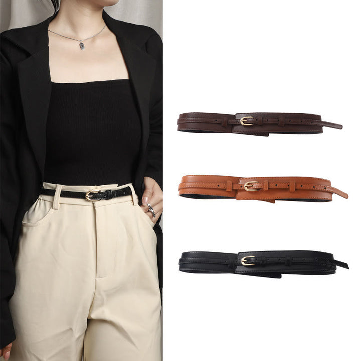 Ceinture en cuir amovible Ceinture corset à double usage pour femme
