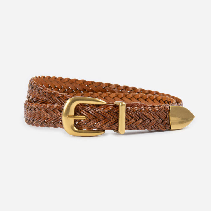 Ceinture tressée en cuir végétalien pour femme