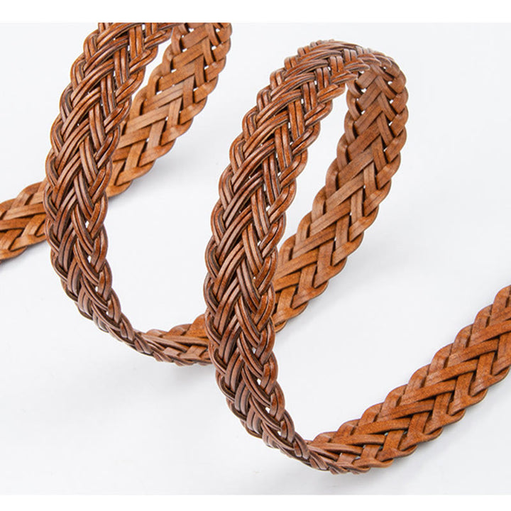 Ceinture tressée en cuir végétalien pour femme