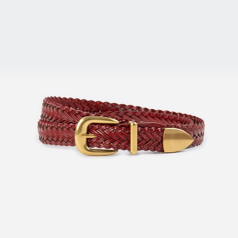 Ceinture tressée en cuir végétalien pour femme