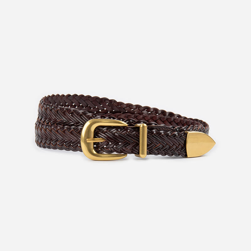 Ceinture tressée en cuir végétalien pour femme