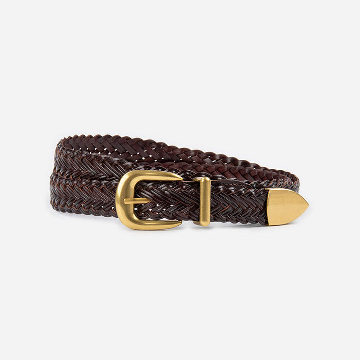 Ceinture tressée en cuir végétalien pour femme