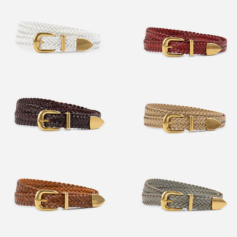 Ceinture tressée en cuir végétalien pour femme